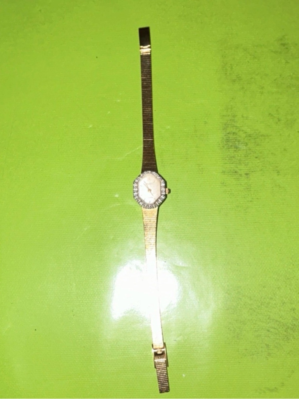 Gold-Tone Women's Dress Watch with Crystal Accent